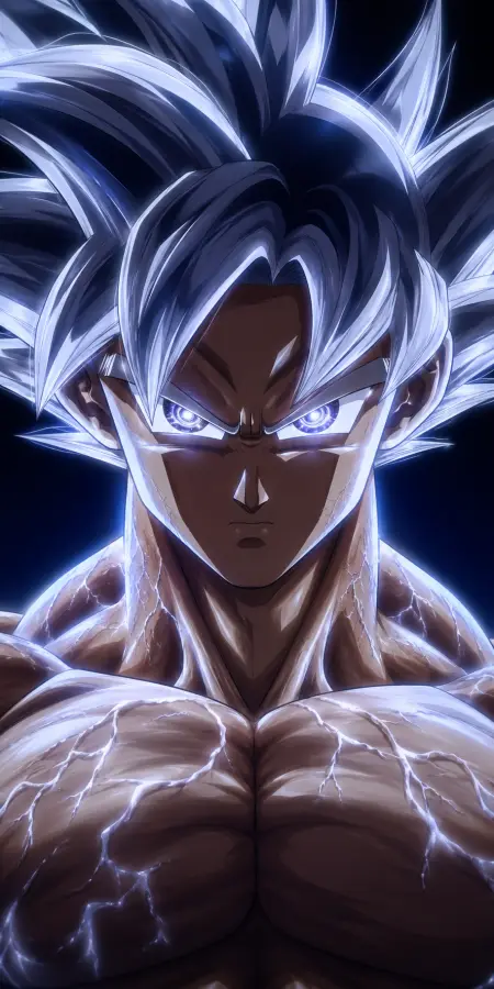 Goku Ultra Instinct Power Portrait Close Up 4K wallpaper for desktop and mobile - Pixbee