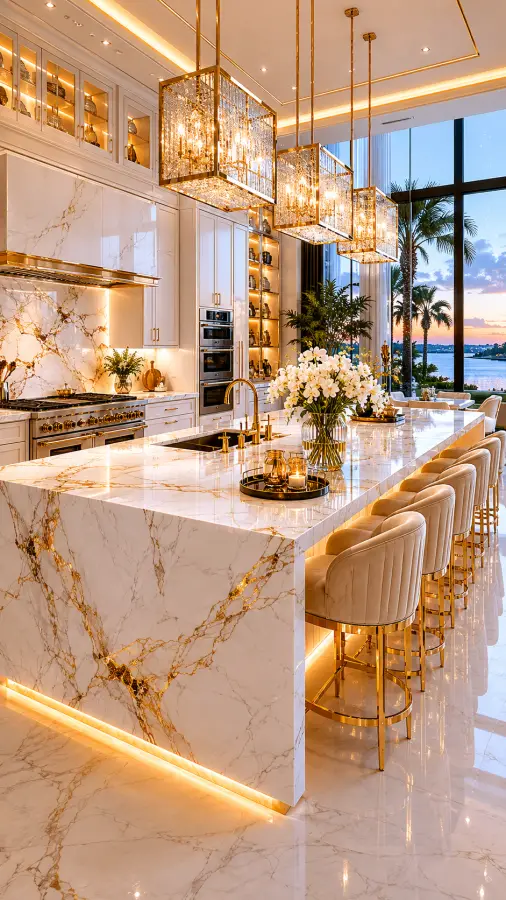 “Gold details, marble dreams, and a life designed without limits.” 4K wallpaper for desktop and mobile - Pixbee