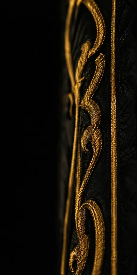 Gold Embroidery Details On Kiswah Fabric — islamic wallpaper phone wallpaper