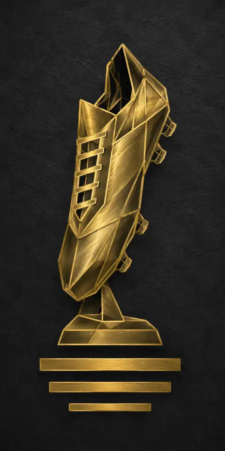 Golden Boot Trophy Low Poly Design — football phone wallpaper