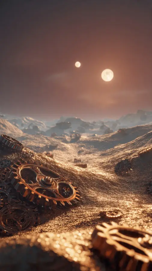 Golden Gear Wasteland 4K wallpaper for desktop and mobile - Pixbee