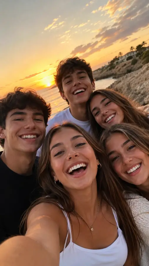 “Golden hour + crazy friends = perfect memories.” 4K wallpaper for desktop and mobile - Pixbee