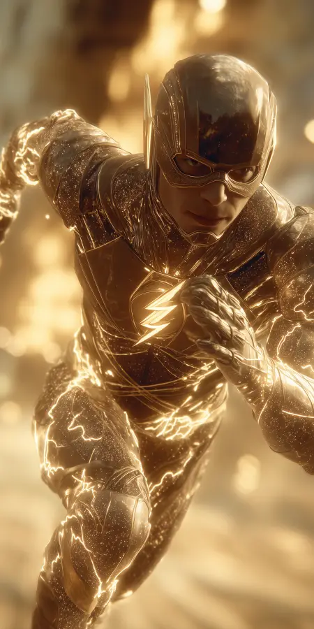 Golden Lightning Flash Ultra HD 4K Cinematic Speedster Wallpaper 4K wallpaper for desktop and mobile - Pixbee