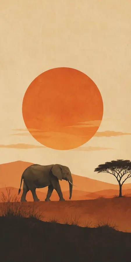 “Golden Savannah — Walk Beneath the Sun” 4K wallpaper for desktop and mobile - Pixbee