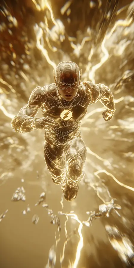 Golden Speed Force Flash 4K Ultra HD Cinematic Superhero Wallpaper ⚡✨ 4K wallpaper for desktop and mobile - Pixbee