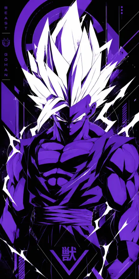 Graphic Purple Gohan Beast Vector Poster 4K wallpaper for desktop and mobile - Pixbee
