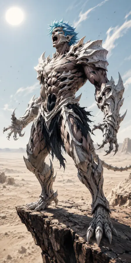 Grimmjow Jaegerjaquez Roaring In The Desert 4K wallpaper for desktop and mobile - Pixbee