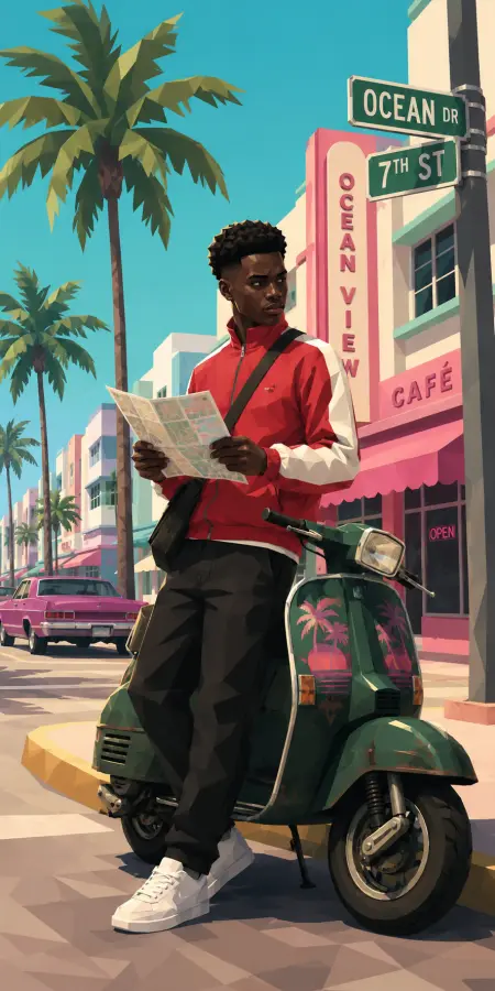Gta Vice City Scooter Map Reader — gta vice city phone wallpaper