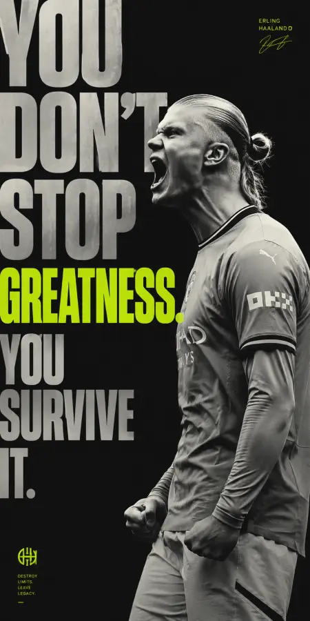 “Haaland Football Beast: Greatness Never Stops in Soccer ⚽🦁” 4K wallpaper for desktop and mobile - Pixbee
