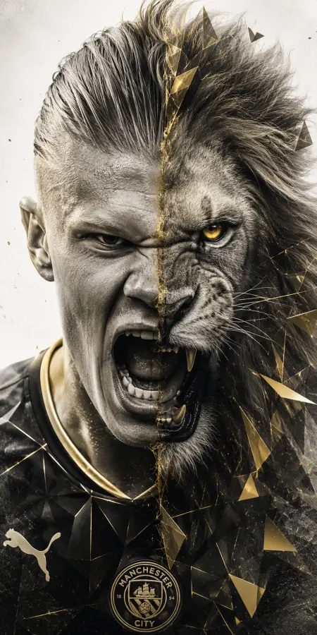 Haaland Football Soccer Lion 4K wallpaper for desktop and mobile - Pixbee