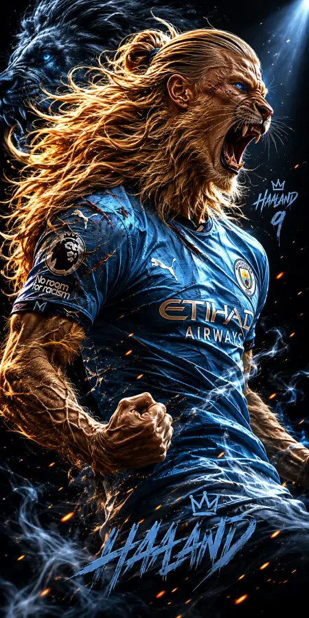 Haaland Football Soccer Warrior 4K wallpaper for desktop and mobile - Pixbee