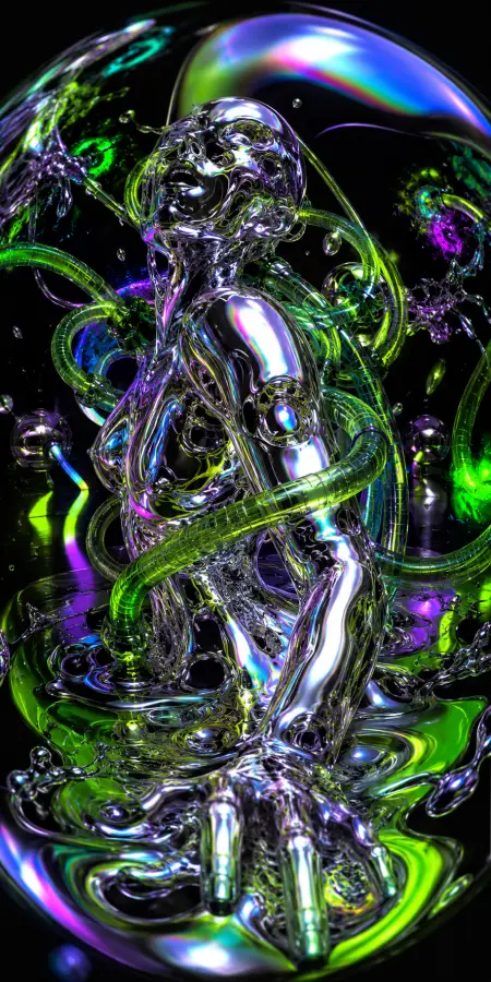 “Half human. Half chaos. Fully evolved. ⚡🤖” 4K wallpaper for desktop and mobile - Pixbee