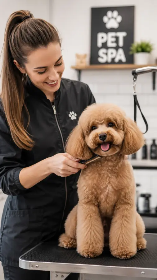 “Happiness is a fresh haircut and a wagging tail.” 4K wallpaper for desktop and mobile - Pixbee