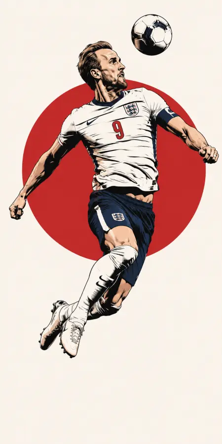 Harry Kane England Header Red Circle Graphic 4K wallpaper for desktop and mobile - Pixbee