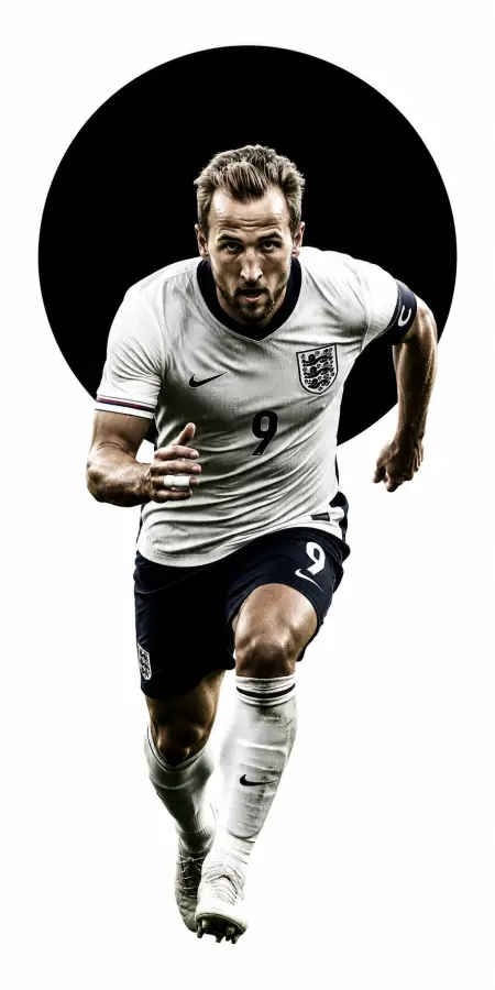 Harry Kane Running Front Profile White Cutout 4K wallpaper for desktop and mobile - Pixbee