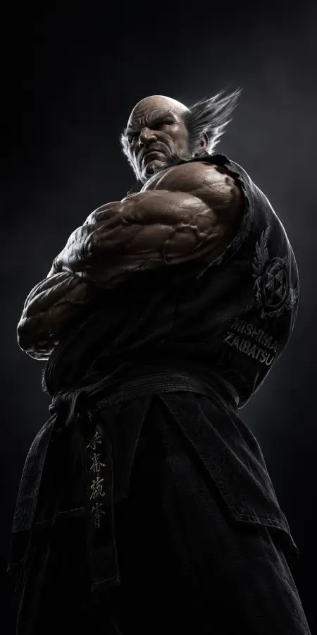 Heihachi Mishima Arms Crossed Power Stance — ue5 phone wallpaper