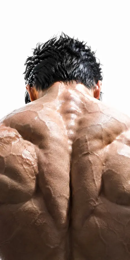 Heihachi Mishima Back Muscle Close Up With Sweat 4K wallpaper for desktop and mobile - Pixbee