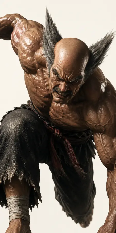 Heihachi Mishima Dark Moody Silhouette Profile 4K wallpaper for desktop and mobile - Pixbee