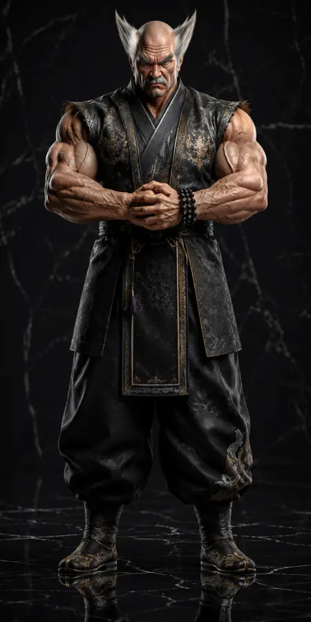 Heihachi Mishima Full Body Standing Portrait — ue5 phone wallpaper