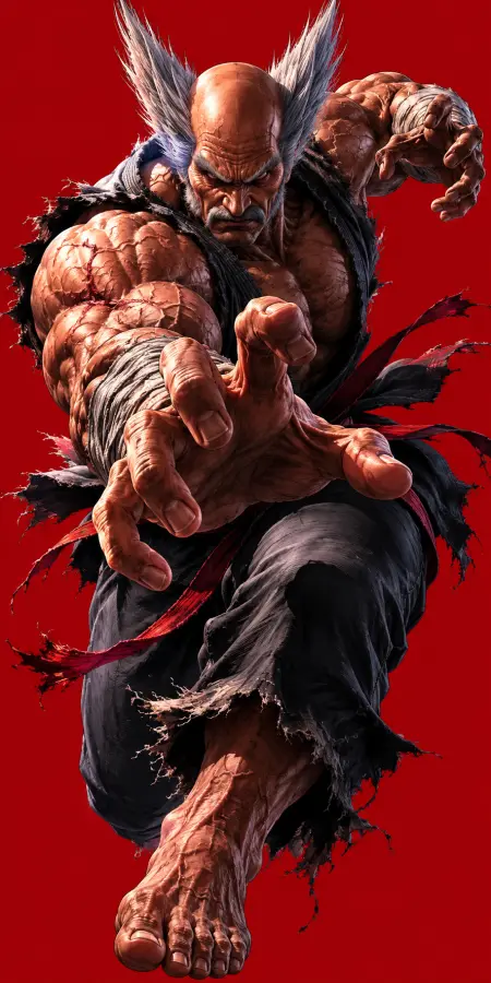 Heihachi Mishima Reaching Forward Mid Air Position 4K wallpaper for desktop and mobile - Pixbee