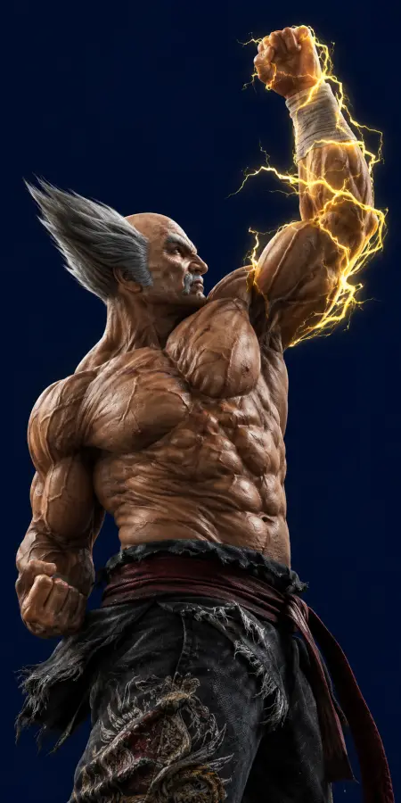 Heihachi Mishima Translucent Blue Water Punch 4K wallpaper for desktop and mobile - Pixbee