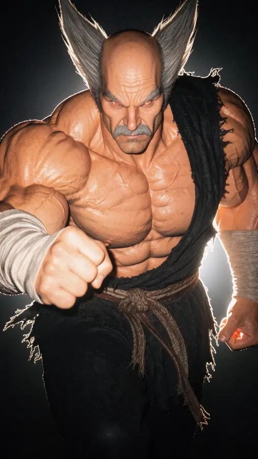 Heihachi Mishima's Intense Stare Down 4K wallpaper for desktop and mobile - Pixbee