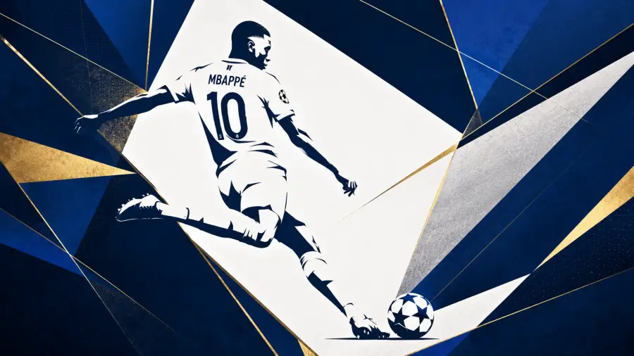 High Contrast Abstract Soccer Kick Illustration 4K wallpaper for desktop and mobile - Pixbee
