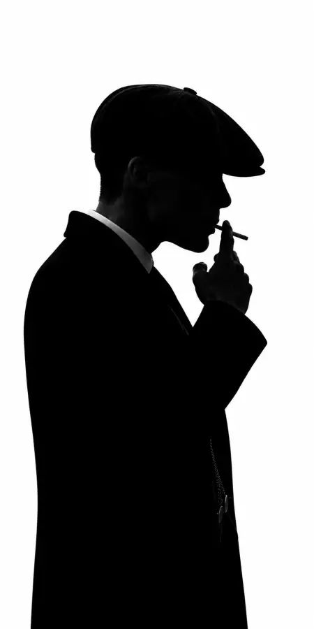 High Contrast Silhouette Man Smoking Fine Cigarette 4K wallpaper for desktop and mobile - Pixbee