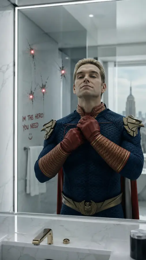 Homelander — Calm face, dangerous mind, and a hero complex gone wrong. 4K wallpaper for desktop and mobile - Pixbee