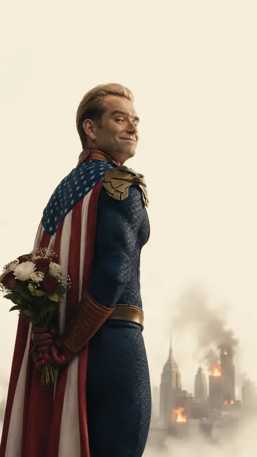 Homelander — Smiling While The World Burns. 4K wallpaper for desktop and mobile - Pixbee