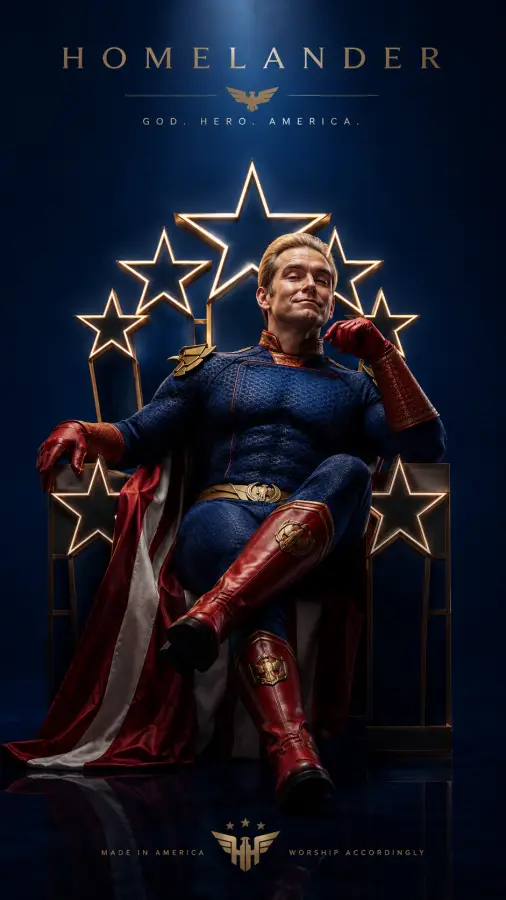 Homelander — Worship The Power. Fear The Smile. 4K wallpaper for desktop and mobile - Pixbee