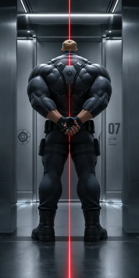 Huge Muscular Fighter In Steel Elevator 4K wallpaper for desktop and mobile - Pixbee