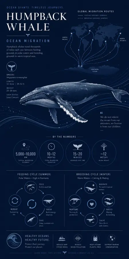 Humpback Whale Ocean Migration: Giant Travelers of the Sea 4K wallpaper for desktop and mobile - Pixbee