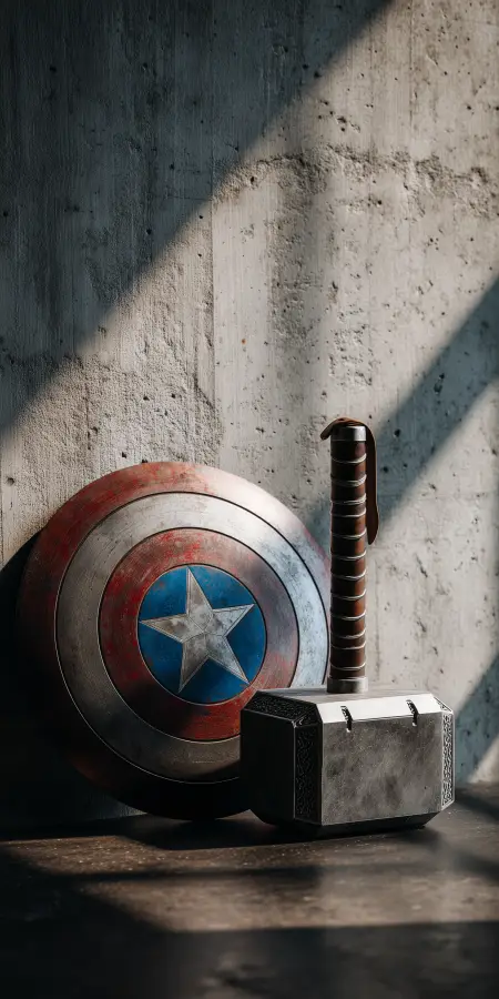 Icons of Valor - Thor - Captain America 4K wallpaper for desktop and mobile - Pixbee