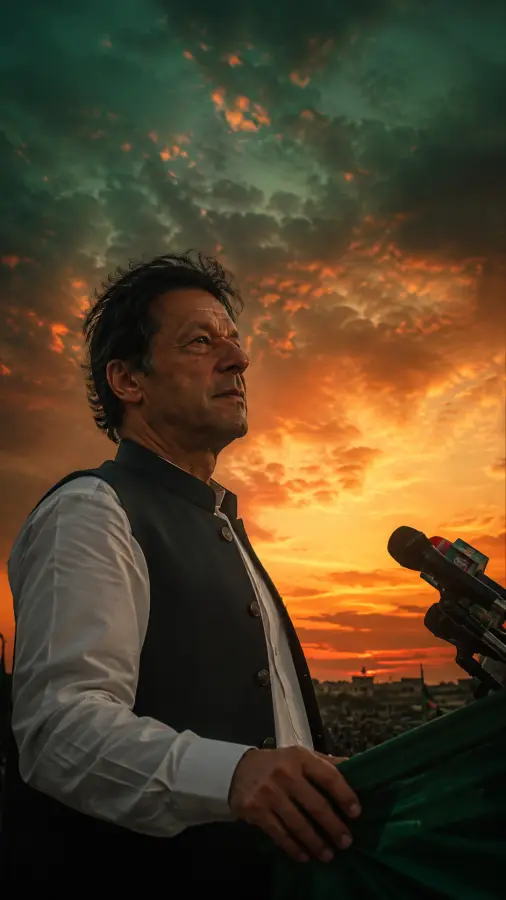 Imran Khan — Standing Tall Between Storms and Hope. 4K wallpaper for desktop and mobile - Pixbee