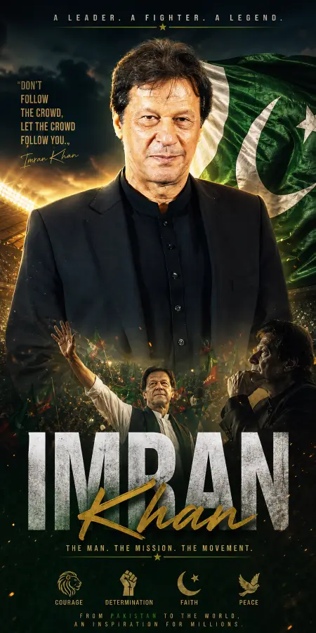 “Imran Khan: The Man. The Mission. The Movement 🇵🇰🔥” 4K wallpaper for desktop and mobile - Pixbee