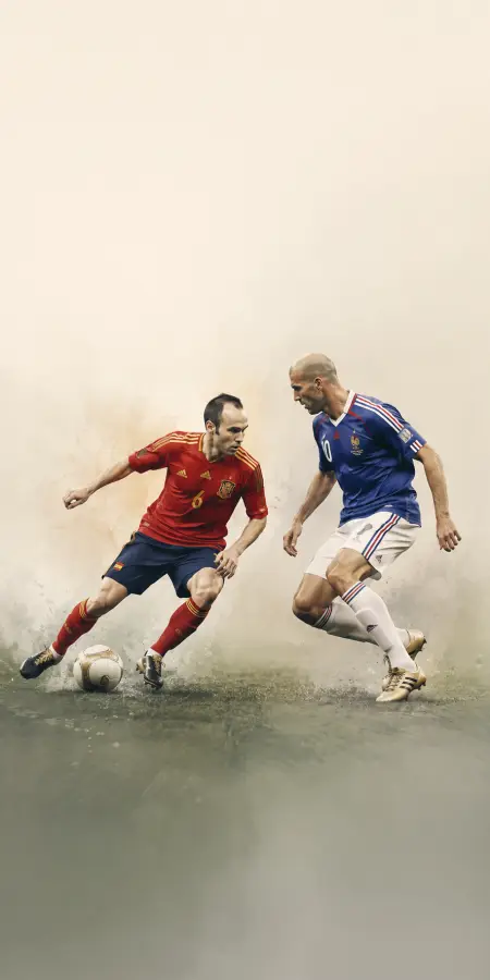 Iniesta vs Zidane Soccer Masters 4K wallpaper for desktop and mobile - Pixbee