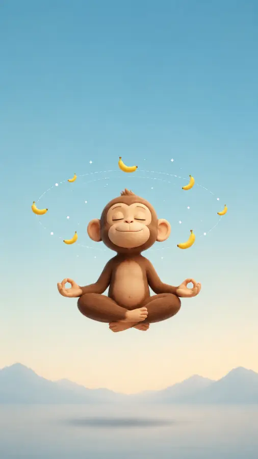 “Inner peace, outer monkey business.” 🍌🧘‍♂️ 4K wallpaper for desktop and mobile - Pixbee