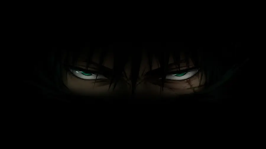 Intense Anime Glowing Green Eyes in Darkness 4K wallpaper for desktop and mobile - Pixbee
