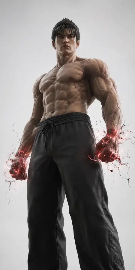 Jin Kazama Charging Red Lightning Energy 4K wallpaper for desktop and mobile - Pixbee