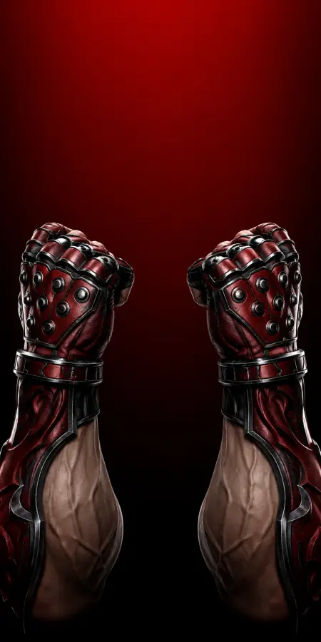 Jin Kazama Symmetrical Raised Clenched Fists Close Up 4K wallpaper for desktop and mobile - Pixbee