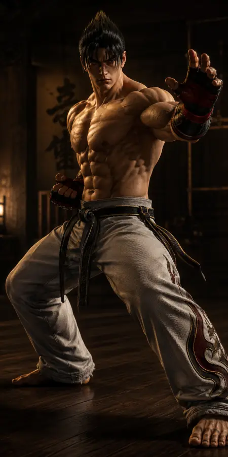 Jin Kazama Traditional Karate Stance Dojo Training 4K wallpaper for desktop and mobile - Pixbee