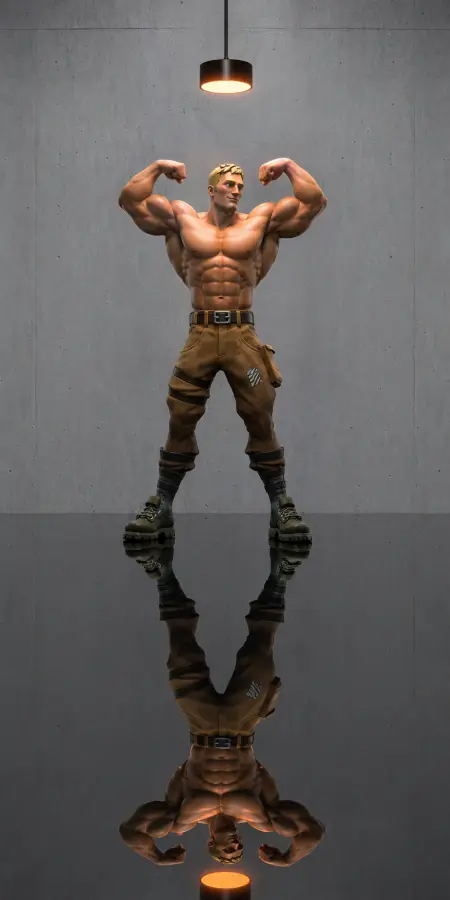 Jonesy Flexing Biceps Under Studio Light 4K wallpaper for desktop and mobile - Pixbee