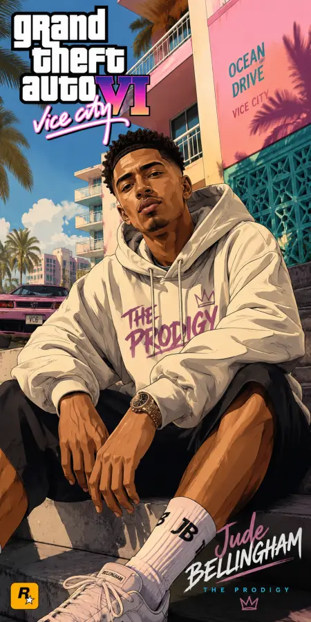 Jude Bellingham The Prodigy Vice City — gta vice city phone wallpaper
