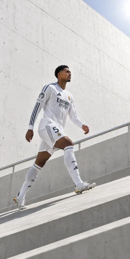 Jude Bellingham Walking Up Concrete Stairs — football phone wallpaper