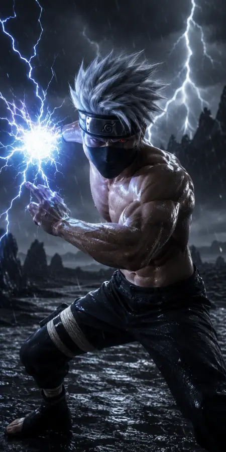 Kakashi Hatake Charging Powerful Blue Chidori 4K wallpaper for desktop and mobile - Pixbee