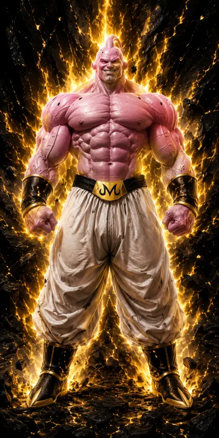 Kid Buu Super Saiyan Lightning Aura — football phone wallpaper