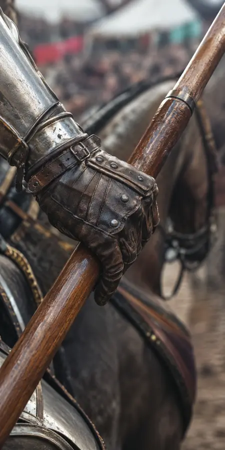 Knight Leather Gauntlet Holding Jousting Lance — ue5 phone wallpaper