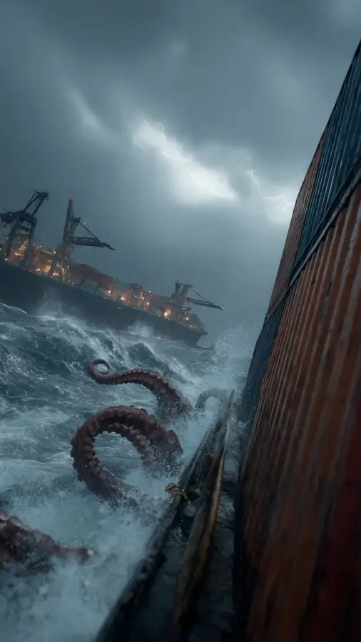 Kraken Attack In Stormy Ocean Scene 4K wallpaper for desktop and mobile - Pixbee