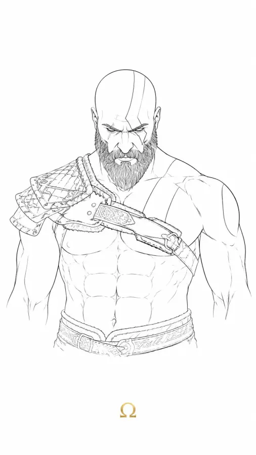 Kratos — The Spartan God in Minimal Ink ⚔️🖋️🔥 4K wallpaper for desktop and mobile - Pixbee